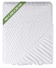 Carica l'immagine nel visualizzatore di Gallery, Coprimaterasso Premium Impermeabile 160 x 200 cm, Fino a 30 cm, Bianco