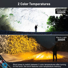 Carica l'immagine nel visualizzatore di Gallery, Blukar Torcia LED Ricaricabile, Torcia Potente con 2 Temperature di Colore