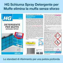 Carica l'immagine nel visualizzatore di Gallery, HG Schiuma Spray Detergente per Muffe, Antimuffa per Muri Interni, 500m