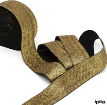 Carica l'immagine nel visualizzatore di Gallery, IPEA Elastico per Cucito LUREX - Corda Elastica da Cucire - 10 METRI - Made in Italy - Nastro Elastico da Cucito 40 mm Brillante per Accessori, Vestiti, Gonne, Borse, Cinture - Fettuccia Piatta - Oro