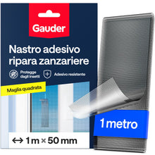 Carica l'immagine nel visualizzatore di Gallery, GAUDER Nastro riparazione zanzariere (1 m x 50 mm - nero)