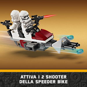 LEGO Star Wars Battle Pack Clone Trooper e Battle Droid Set da Battaglia con Veicolo Giocattolo Speeder Bike, Tri-Droide e Postazione Difensiva, Regalo per Bambini e Bambine da 7 Anni in su 75372