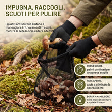 Carica l'immagine nel visualizzatore di Gallery, 2 Pezzi Borsa a Rete per Raccolta Funghi con guanti, Sacca Leggera con Tracolla Regolabile, Ideale per Campeggio ed Escu