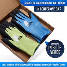 Carica l'immagine nel visualizzatore di Gallery, LauterSchutz® per i bambini: 2 paia di guanti da lavoro (con rivestimento del palmo) in tessuto elasticizzato, per il gi