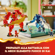 Carica l&#39;immagine nel visualizzatore di Gallery, LEGO NINJAGO Mech Elemento Fuoco di Kai, Giochi d&#39;Azione per Bambini e Bambine da 7 Anni, 2 Action Figure Snodabili da Costruire, Giocattolo Ninja Personalizzabile con 4 Minifigure tra cui Zane 71808