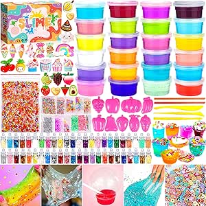 Aischens Fluffy Butter Slime Set,12pcs*50ML Slime per Bambini, Decorazioni per Gelati con Dolci e Frutta, Giocattoli Slime DIY Colorati Super Morbidi e Non Appiccicosi, Slime Kit Regali di Compleanno Aischens Fluffy Butter Slime Set,12pcs*50ML Slime per Bambini, Decorazioni per Gelati con Dolci e Frutta, Giocattoli Slime DIY Colorati Super Morbidi e Non Appiccicosi, Slime Kit Regali di Compleanno
