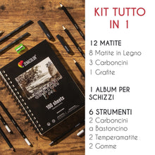 Carica l'immagine nel visualizzatore di Gallery, Zenacolor - Kit disegno Professionale - Set Matite da disegno