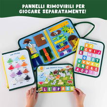 Carica l'immagine nel visualizzatore di Gallery, BONNYCO Montessori Busy Board Feltro. Valigetta Giochi Montessori Didattici, Pannello Sensoriale Bambini Board. Giochi Bambini 1 2 3 4 5 6 Anni, Regalo Bambino Bambina Bimbo Book Compleanno Natale