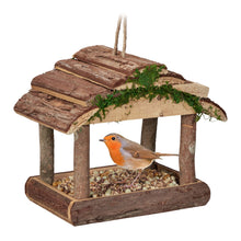 Carica l'immagine nel visualizzatore di Gallery, Relaxdays Mangiatoia per Uccelli, Casette in Legno Dispenser di Mangime da Esterno, Decorazione da Giardino, Marrone