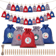 Carica l&#39;immagine nel visualizzatore di Gallery, Calendario Avvento fai da te - 2024 Calendario dell&#39; Avvento Vuoto da Riempire,18 x 13 cm Sacchetti Calendario Avvento da Riempire per Bambini Donna Uomo,24 Natale Bustine Calendario Avvento fai da te