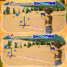 Carica l'immagine nel visualizzatore di Gallery, fygurso Gioco di tiro a due giocatori, pistola da gioco a freccette di schiuma con bersaglio rotante a reset automatico, bambini dai 4 ai 10 anni e oltre