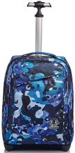 Carica l'immagine nel visualizzatore di Gallery, Invicta Trolley Scuola, Blu, Camo Shades, 2 in 1, Doppio Uso, Zaino con Carrello Fisso e Crossover System, Viaggio, Unisex