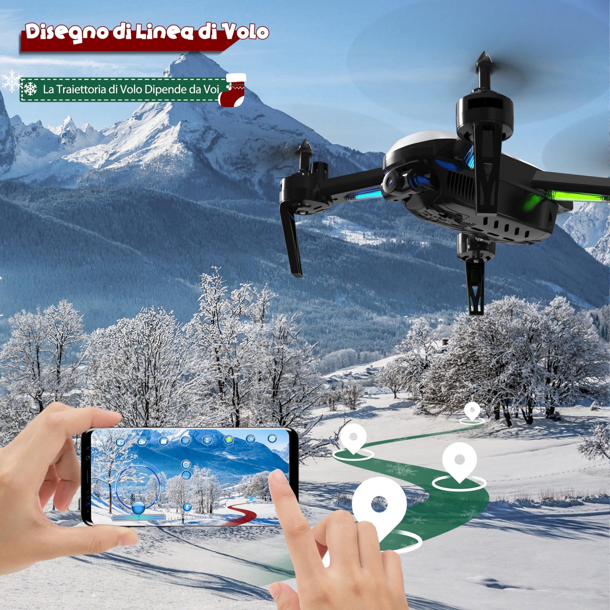 Drone 998 Pro Pieghevole Con Telecamera Wi-Fi E APP Per Android/iPhone - Foto E Video - Foto 3