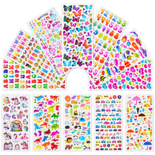 Carica l&#39;immagine nel visualizzatore di Gallery, Leenou Adesivi per Bambini, 1000+ Adesivi 3D Stickers per Puffy Adesivi per Regali Gratificanti Scrapbooking Inclusi Camion, Animali, Pesci, Dinosauri, Numeri, Frutta e Altro (18 Fogli)