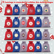 Carica l&#39;immagine nel visualizzatore di Gallery, Calendario Avvento fai da te - 2024 Calendario dell&#39; Avvento Vuoto da Riempire,18 x 13 cm Sacchetti Calendario Avvento da Riempire per Bambini Donna Uomo,24 Natale Bustine Calendario Avvento fai da te