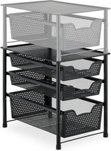 Carica l'immagine nel visualizzatore di Gallery, Relaxdays Scaffale Portaspezie con Cassetto, Organizer da Tavolo da Cucina o Scrivania Ufficio, HLP 35x28x42,5 cm, Nero