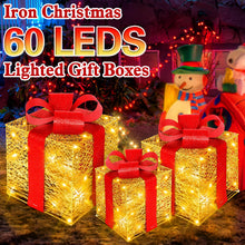 Carica l'immagine nel visualizzatore di Gallery, Vautvis 3 Scatole Luminose Natalizie, Regalo Con Decorazione LED, Luci Natalizie per Casa