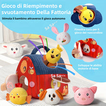 Carica l'immagine nel visualizzatore di Gallery, Giochi Montessori Neonato 6-12 Mesi - Casa Morbida Animali da Fattoria con Fienile/Sonaglio/Specchio Neonati Montessori 