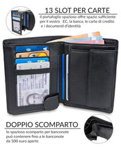 Carica l'immagine nel visualizzatore di Gallery, TRAVANDO Portafoglio Uomo Roma con protezione RFID - Porta Carte di Credito con Portamonete in formato Verticale