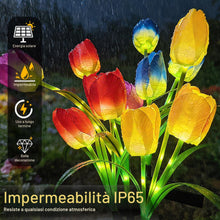 Carica l'immagine nel visualizzatore di Gallery, VEEKAY Luci Solari da Giardino,4 Pezzi Tulipano Luce Solare Esterno, Luce Solare LED Esterno,IP65 Impermeabile Lampade S