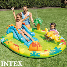 Carica l&#39;immagine nel visualizzatore di Gallery, Intex 57166NP - Piscina Gonfiabile Play Center Dinosauri, Vinile, Multicolore, 191x152x58 cm