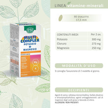Carica l'immagine nel visualizzatore di Gallery, ESI, Multicomplex Potassio+Magnesio, Integratore Alimentare Multiminerale, Contribuisce a Ridurre Stanchezza e Affaticam
