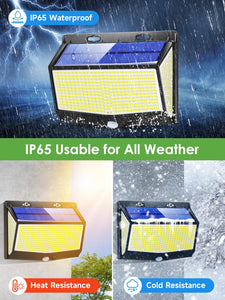 One Fire Faretti Solari a Led da Esterno,【468LED 2000LM】 3 Modalità Luci Solari Esterno con Sensore di Movimento, IP65 Luce Solare Led Esterno,270° Lampada Solare da Esterno Giardino Garage Portico