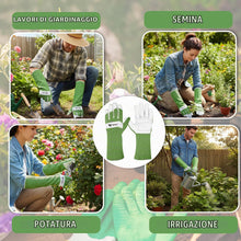 Carica l'immagine nel visualizzatore di Gallery, WFX Guanti da giardinaggio lunghi in pelle di capra da uomo e donna resistenti guanti da giardino per avambraccio, prote