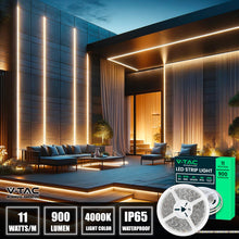 Carica l'immagine nel visualizzatore di Gallery, V-TAC Striscia Led da Esterno IP65 Impermeabile 11W - 5 Metri di Lunghezza - SMD 5050 Alta Luminosità - Strisce Led - Strip Adesiva e Copertura in Silicone - 12 Volt - Luce 4000K Bianco Naturale
