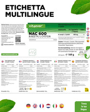 Carica l'immagine nel visualizzatore di Gallery, vit4ever NAC - N-Acetil L-Cisteina - 240 Capsule - 600 mg per Capsula