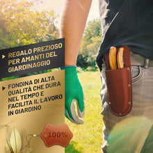 Carica l'immagine nel visualizzatore di Gallery, GRÜNTEK Fondina per Cesoie da Giardino in Vera Pelle Fodero Custodia per Forbici da Potatura in Cuoio di Colore Marrone 