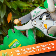Carica l'immagine nel visualizzatore di Gallery, GRÜNTEK Forbici Cesoie da Potatura a Cricchetto CACATUA 20.5 cm – Forbici Giardinaggio Professionali a Incudine. Cesoie 
