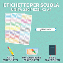 Carica l&#39;immagine nel visualizzatore di Gallery, 280 Etichette Adesive per Matite Scuola con Nome Personalizzabile - Etichette Adesive Personalizzate Colorate per Matite Penne Pennarelli Oggetti - Nomi Adesivi Personalizzati Bambini Impermeabili