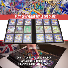 Carica l'immagine nel visualizzatore di Gallery, Collectors King Raccoglitore Carte Pokemon - Album Compatibile per 360 Card di One Piece Gx Ex Trainer Go, Yugioh, Mtg Magic - 9 Tasche x Pagina da 9.5x7cm