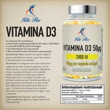 Carica l'immagine nel visualizzatore di Gallery, Rite-Flex, Integratore di Vitamina D3 2000 UI (365 Capsule Soft gel)