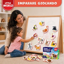 Carica l'immagine nel visualizzatore di Gallery, Little World 27 magneti per frigorifero in schiuma per bambini 1-3 – Magneti per bambini grandi – Magneti per frigorifer