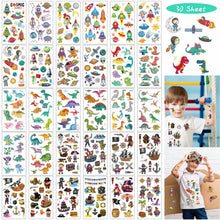 Carica l'immagine nel visualizzatore di Gallery, ACWOO Tatuaggi Temporanei per Bambini, 30 Fogli 350 Pezzi Finti per Ragazzi, Set per Adulti Festa Compleann (Dinosauro +