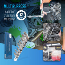 Carica l'immagine nel visualizzatore di Gallery, XZN Set di di prese multiple Chiavi a Bussola Scanalate Punta XZN Set di 8 Chiavi a Bussola M4 M5 M6 M8 M10 M12 M14 M16 