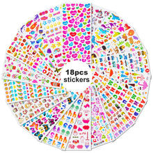 Carica l&#39;immagine nel visualizzatore di Gallery, Leenou Adesivi per Bambini, 1000+ Adesivi 3D Stickers per Puffy Adesivi per Regali Gratificanti Scrapbooking Inclusi Camion, Animali, Pesci, Dinosauri, Numeri, Frutta e Altro (18 Fogli)