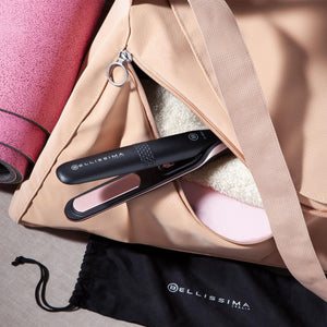 Bellissima Imetec B-Mini, Piastra per capelli da Borsa e Viaggio, per Capelli corti e frange, Compatta, Leggera, Rivestimento in Ceramica, Temperatura 200°C, Multivoltaggio Automatico, Beauty Bag