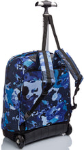 Carica l'immagine nel visualizzatore di Gallery, Invicta Trolley Scuola, Blu, Camo Shades, 2 in 1, Doppio Uso, Zaino con Carrello Fisso e Crossover System, Viaggio, Unisex
