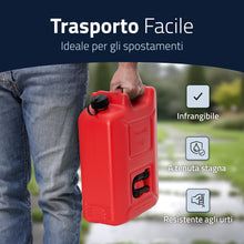 Carica l'immagine nel visualizzatore di Gallery, hünersdorff Tanica Carburante Profi Un da 20 Litri Colore, HDPE, Rosso