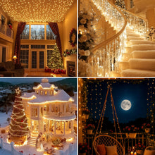 Carica l'immagine nel visualizzatore di Gallery, EccoCove 2 Pezzi Lucine LED Decorative - Ricaricabile 1200mAh 10M 100LED Luci Albero di Natale Impermeabile Luci Natale con Telecomando Luminarie Natalizie per Interno Esterno Addobbi Natalizi Luci