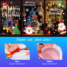 Carica l'immagine nel visualizzatore di Gallery, Moxled Adesivi Natalizi per Finestre, 162 Vetrofanie Natalizie con Fiocchi di Neve Renne Babbo Natale, Riutilizzabili Adesivo Statico PVC Adesivi per Decorazioni Natalizie Vetrine Porte Vetro Casa
