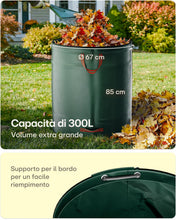 Carica l'immagine nel visualizzatore di Gallery, Praknu 3 Sacchi Giardinaggio 300 Litri – Sacco Foglie ed Erba Pieghevole