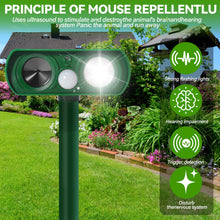 Carica l'immagine nel visualizzatore di Gallery, PQETBV Dissuasore piccioni, uccelli, gatti Repellente per Volpi Ultrasonico Solare con Luce LED, 8m 120° Dissuasori per Piccioni Giardino IPX4 Impermeabile per Gatti Martore Volpi Cani Procioni (510B)