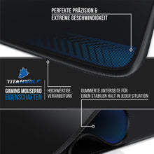 Carica l'immagine nel visualizzatore di Gallery, Titanwolf - Tappetino per mouse XXL, XXL, per gaming, gioco veloce, 900 x 400 mm, XXL, migliora precisione e velocità, presa stabile su superfici lisce