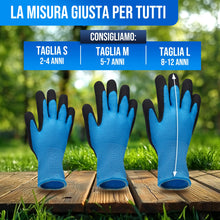 Carica l'immagine nel visualizzatore di Gallery, LauterSchutz® per i bambini: 2 paia di guanti da lavoro (con rivestimento del palmo) in tessuto elasticizzato, per il gi