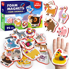 Carica l'immagine nel visualizzatore di Gallery, Little World 27 magneti per frigorifero in schiuma per bambini 1-3 – Magneti per bambini grandi – Magneti per frigorifer