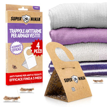 Carica l'immagine nel visualizzatore di Gallery, Super Ninja Antitarme per Armadi Vestiti, Trappole Tarme Vestiti, 4 Pezzi